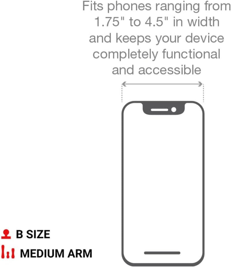X-Grip Large Phone Mount with RAM Twist-Lock Suction Cup Base and Medium Arm for Vehicle Windshields, Model RAM-B-166-UN10U