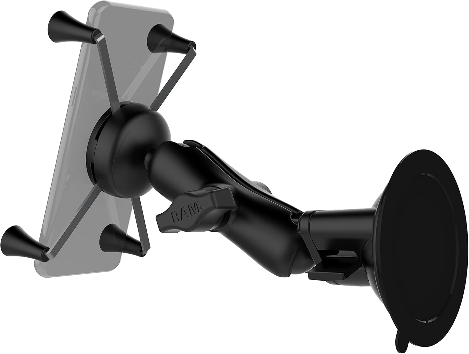 X-Grip Large Phone Mount with RAM Twist-Lock Suction Cup Base and Medium Arm for Vehicle Windshields, Model RAM-B-166-UN10U