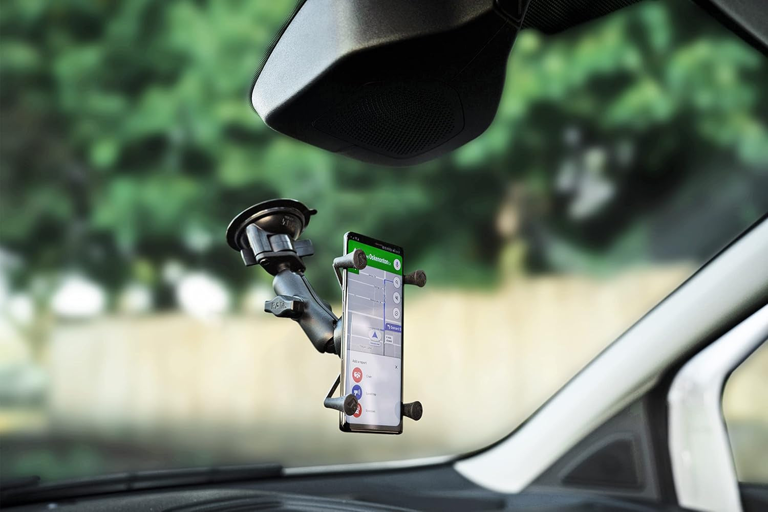 X-Grip Large Phone Mount with RAM Twist-Lock Suction Cup Base and Medium Arm for Vehicle Windshields, Model RAM-B-166-UN10U